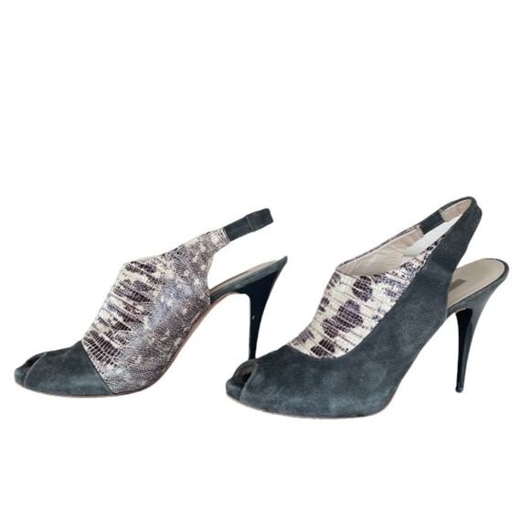 Uterque snakeskin suede slingback heels - Picture 2 of 10